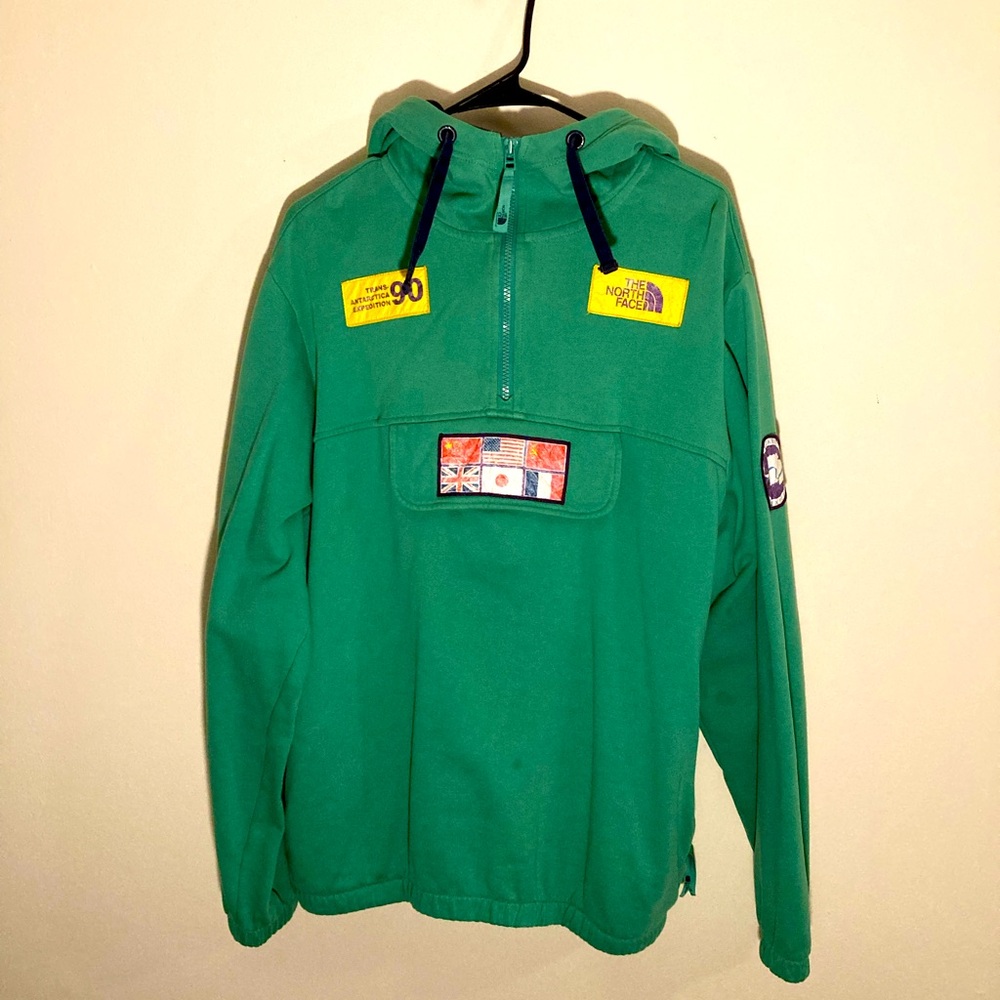 North Face Trans-Antarctica Expedition TAE  Green Sweatshirt Hoodie Rare Vintage